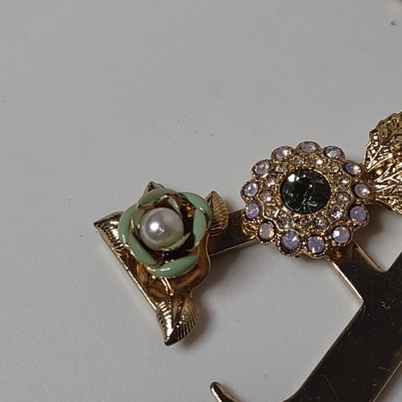 Letter A Decorative Pendant On Long 36 Inch Gold Tone Chain - Picture 3 of 10